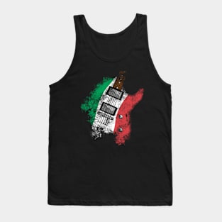 Electric Guitar Italian Flag Guitarist Tank Top